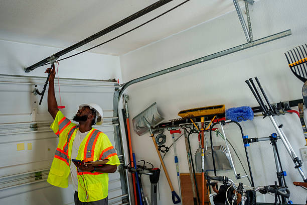 Professional Garage Door technician working in Woodcrest, CA